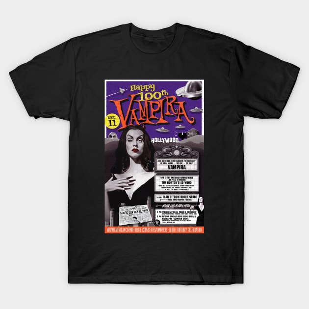 Vampira Turns 100 T-Shirt by UnlovelyFrankenstein